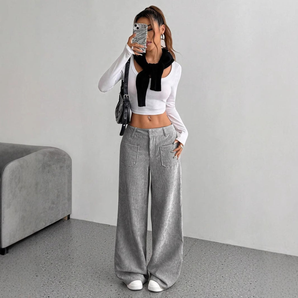 Henrietta Wells | Corduroy Wide-Leg Cargo Trousers