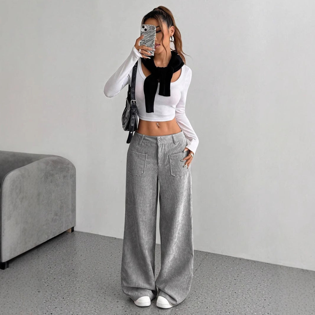 Henrietta Wells | Corduroy Wide-Leg Cargo Trousers