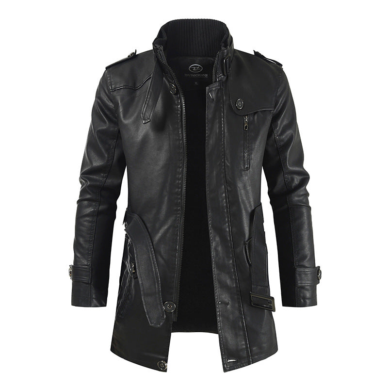 Leopold Marchbanks | Leather Jacket With Stand Collar