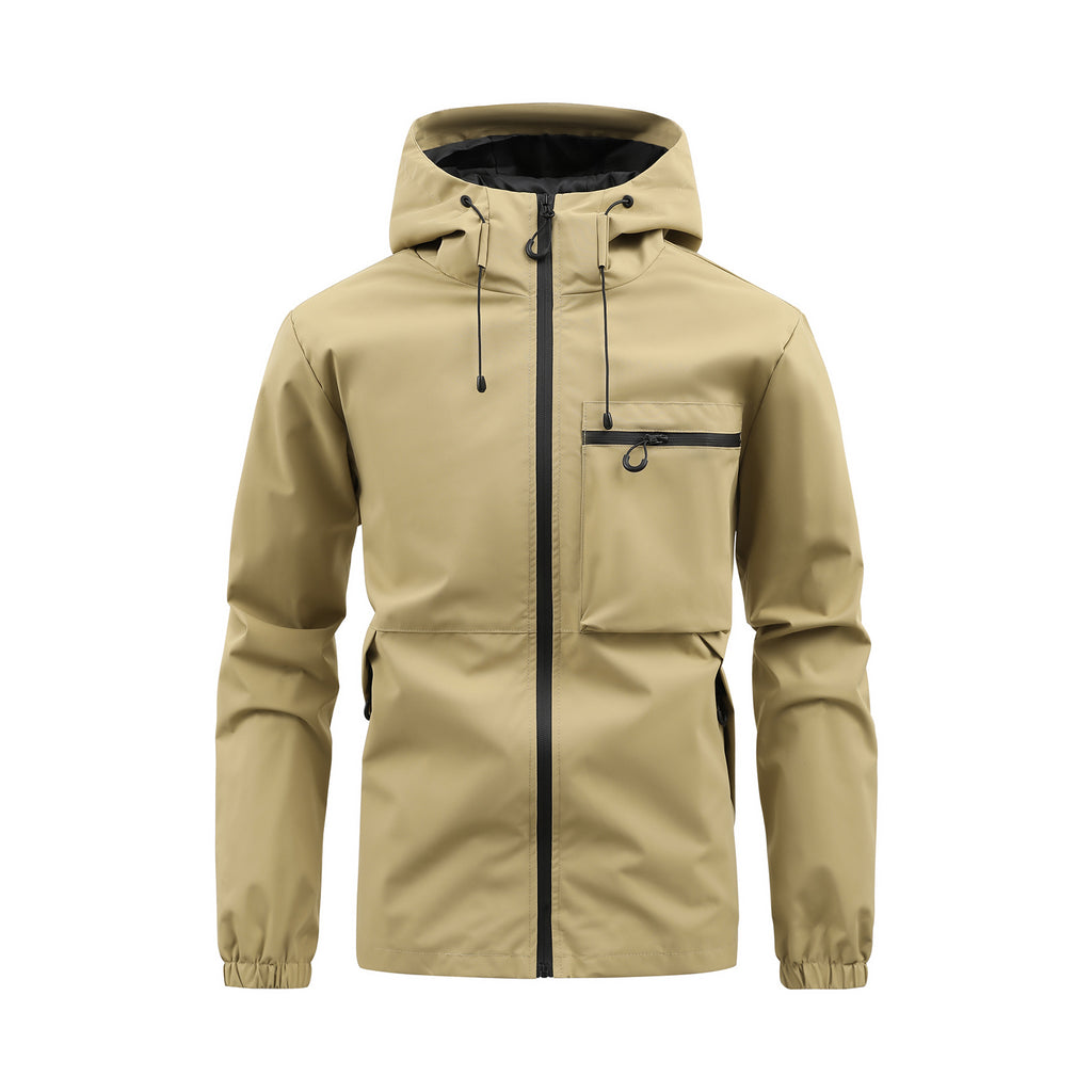 Tobias Robinson | Hooded Zip-Up Utility Jacket in Army Green