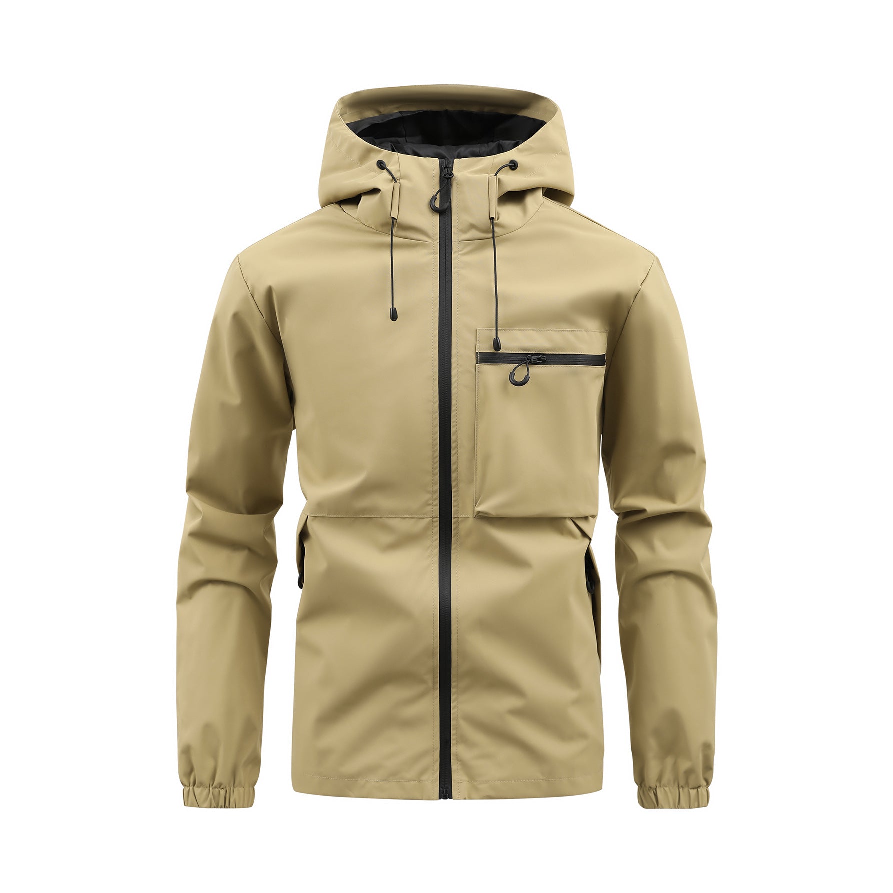 Tobias Robinson | Hooded Zip-Up Utility Jacket in Army Green