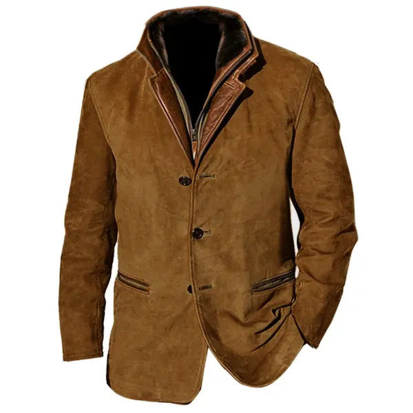 Nigel Pemberton | Suede-Look Mens Jacket With Contrast Trim