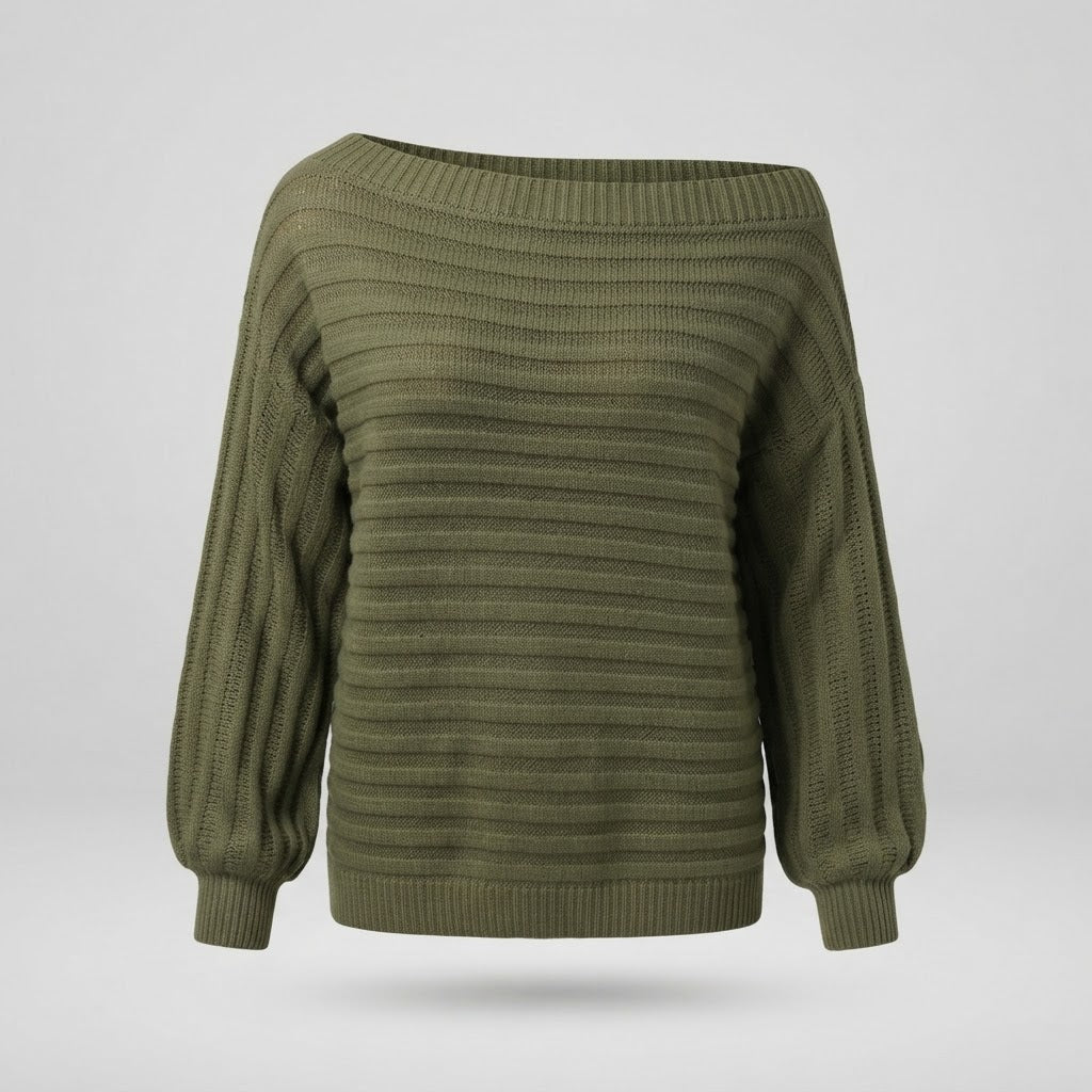 Daisy Turner | Off-Shoulder Ribbed Knit Jumper