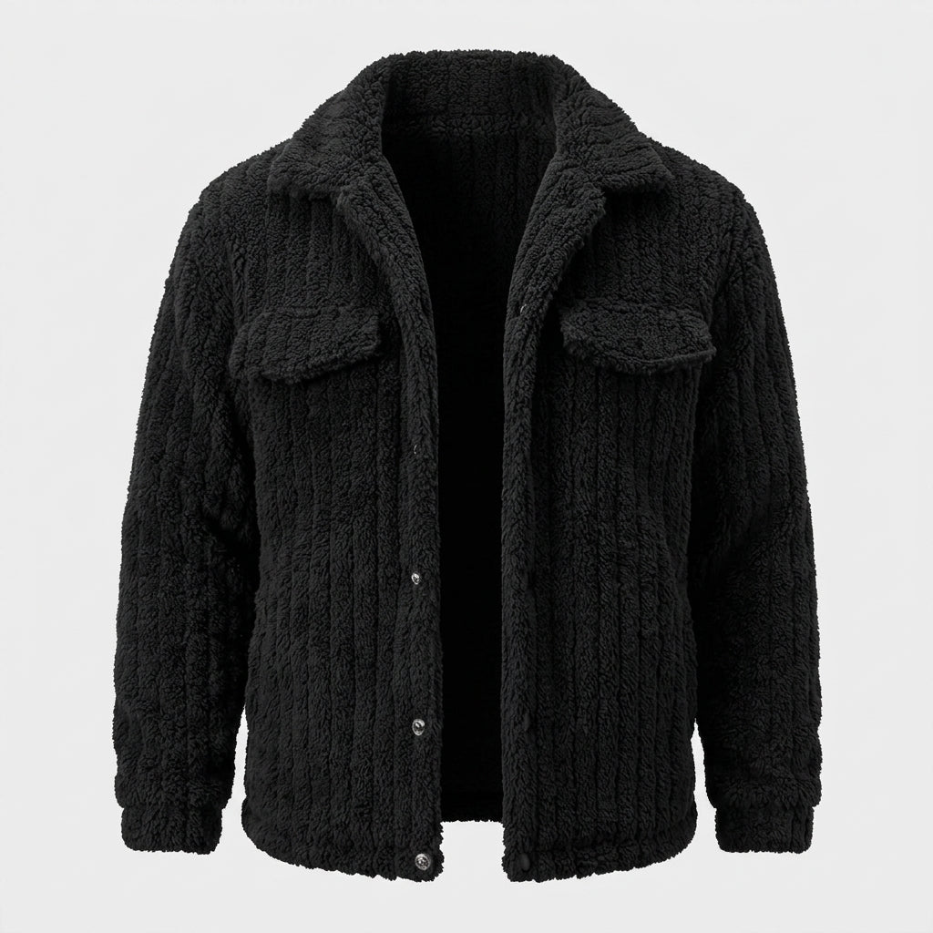 Fraser Lockhart | Black Teddy Fleece Mens Jacket