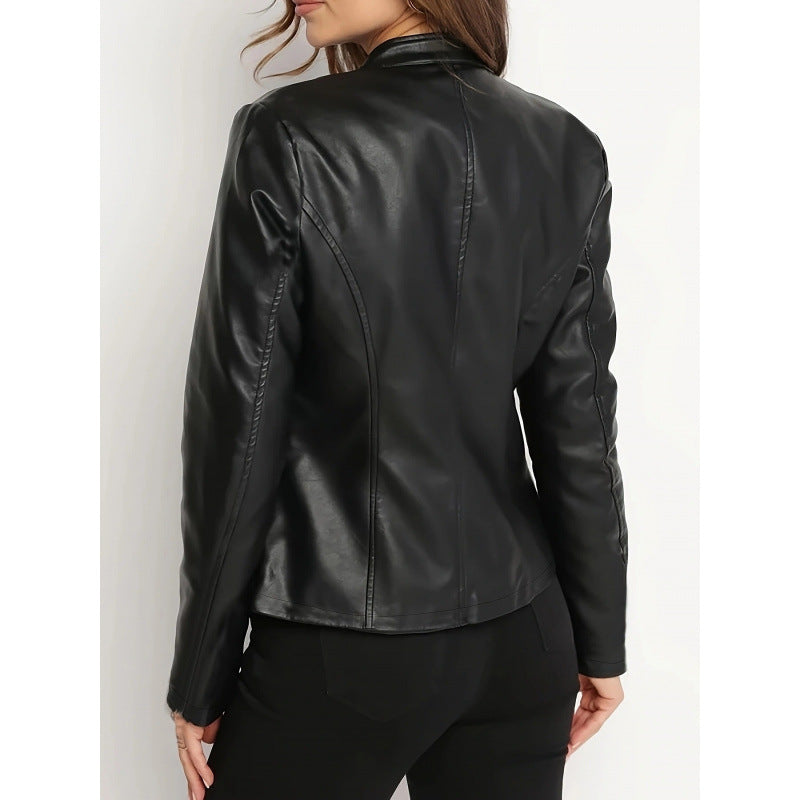 Victoria Williams | Short Faux Leather Zip-Up Jacket