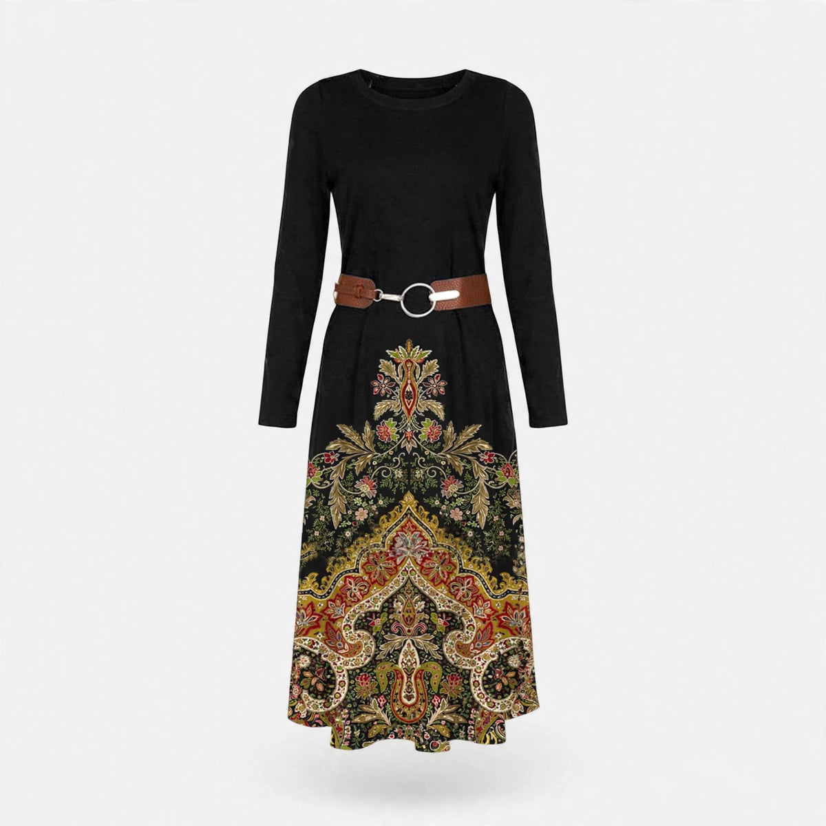 Charlotte Winters | Floral Print Midi Dress With Belted Waist