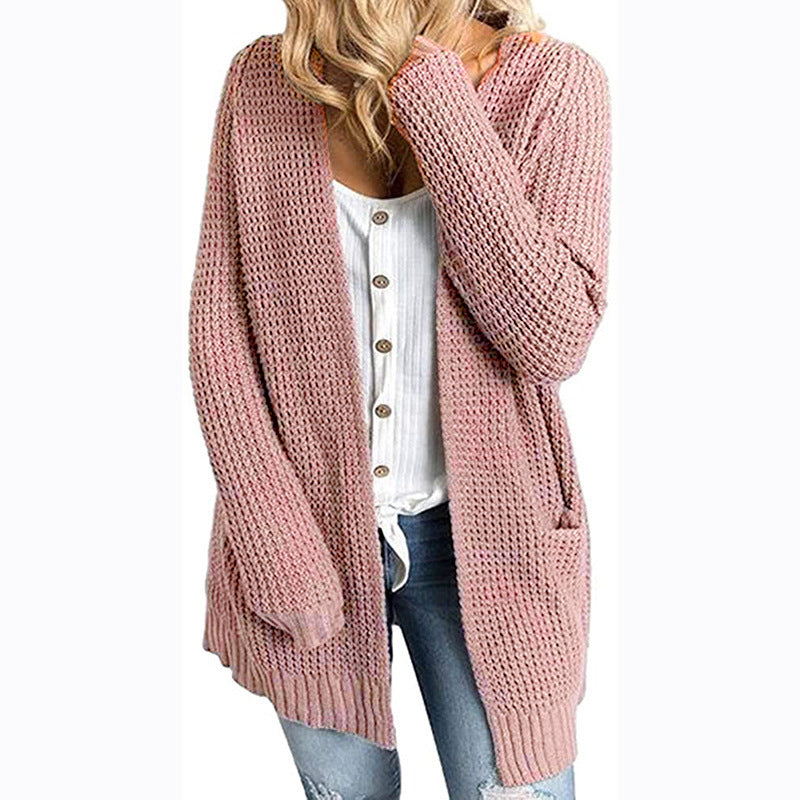 Rebecca Hartley | Grey Waffle-Knit Longline Cardigan