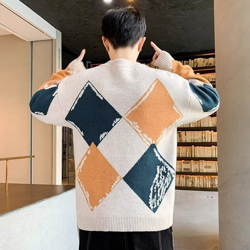 Barnaby Winslow | Round Neck Argyle Sweater