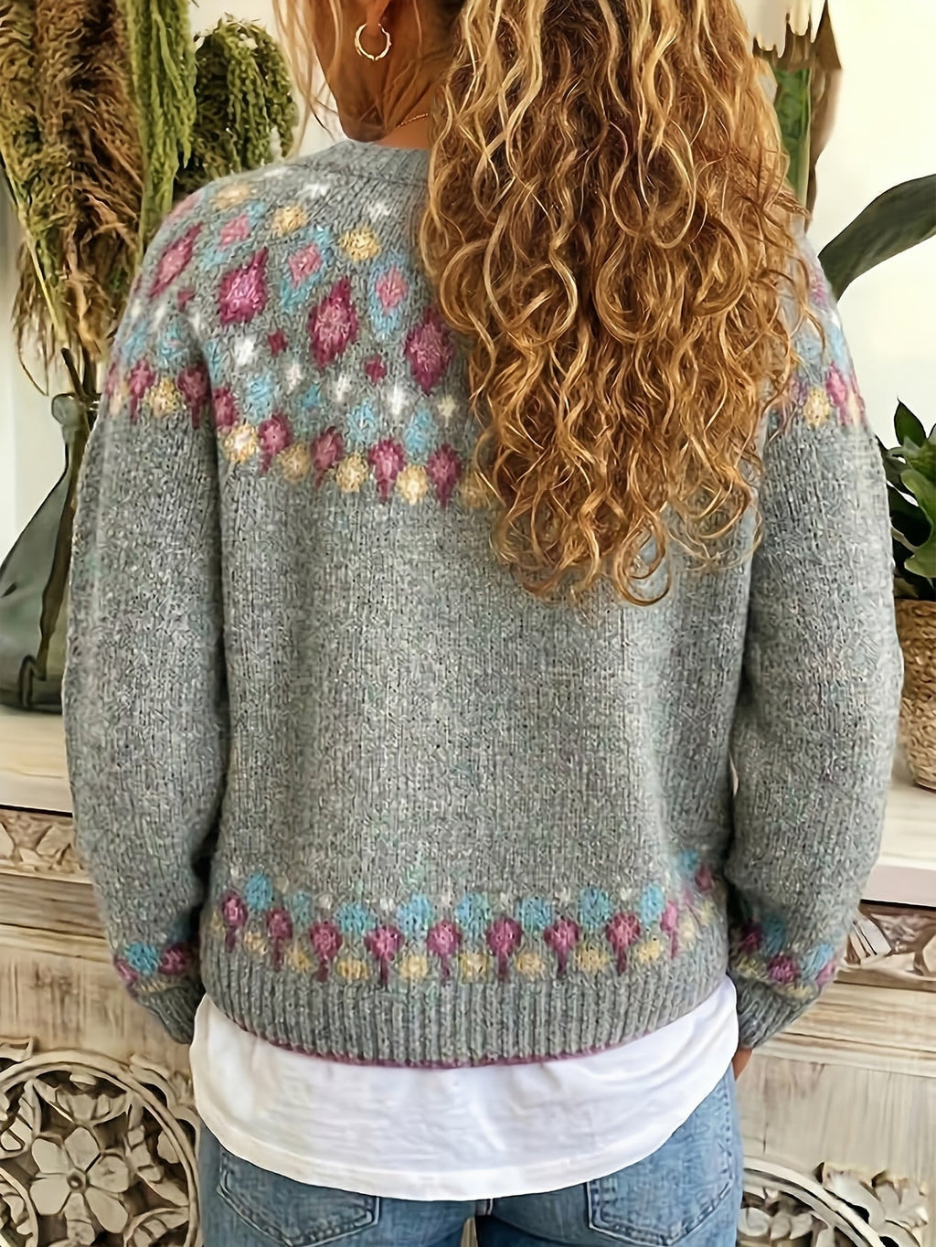 Rhiannon Williams | Nordic Patterned Knit Cardigan