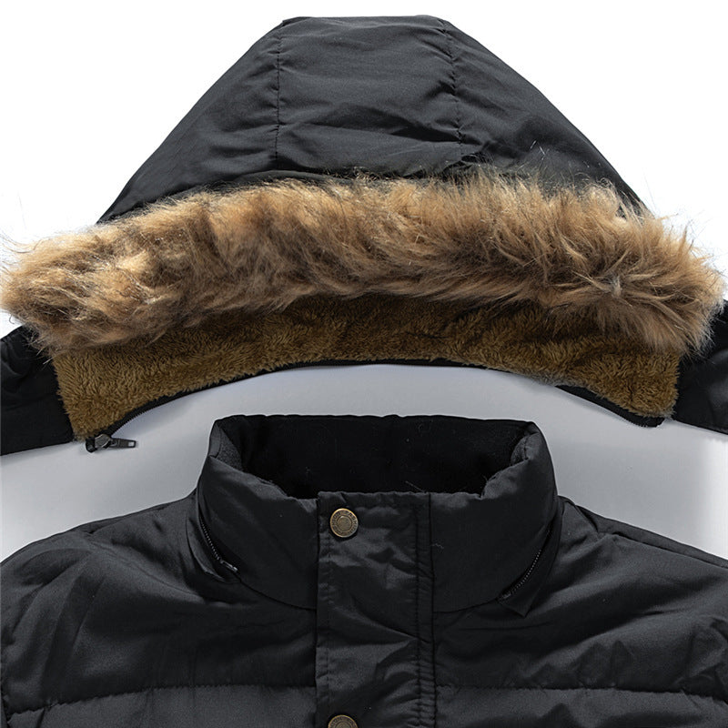 Hugo Griffiths | Hooded Faux Fur Trim Padded Mens Coat