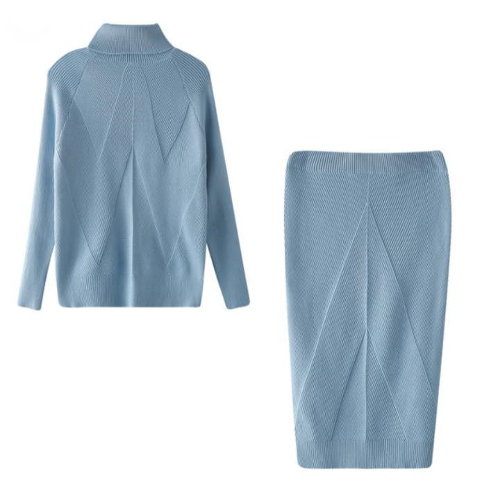 Edith Clarke | Turtleneck Knit Sweater & Midi Skirt Set
