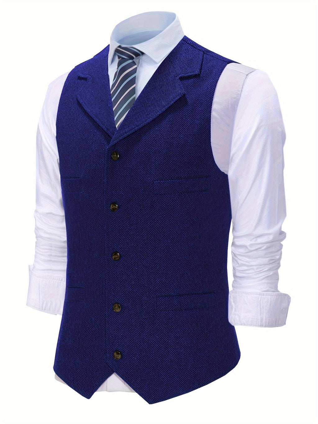Tobias Sterling | Herringbone Wool Waistcoat for Men