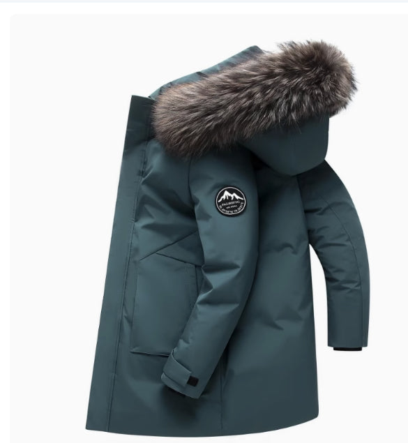 Roderick Blackthorn | Fur-Trim Mid-Length Mens Coat