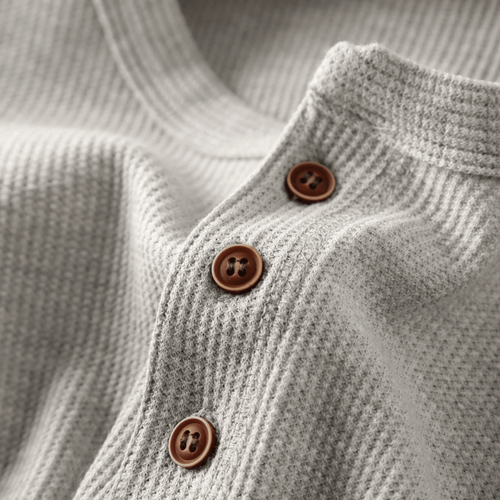 Ellis Turner | Ribbed Henley Neck Long Sleeve Shirt