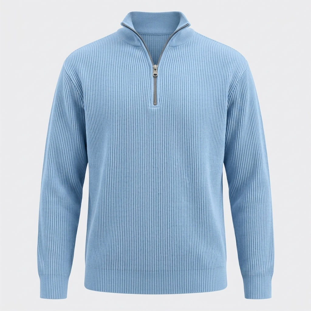 Desmond Hartnell | Ribbed Half-Zip High Neck Jumper