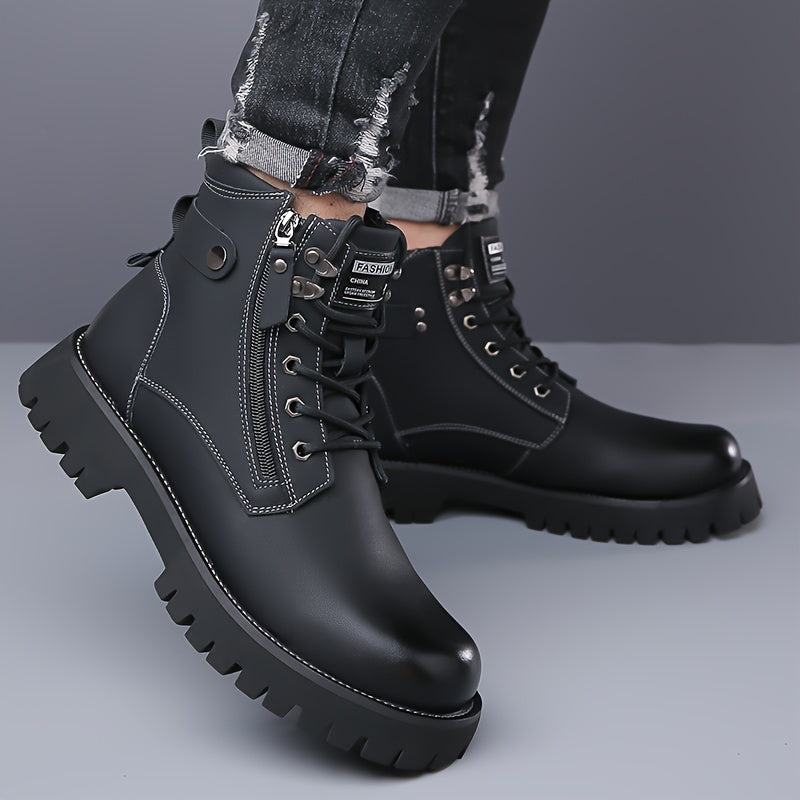 Duncan Ferris | Rugged Black Leather Combat Boots