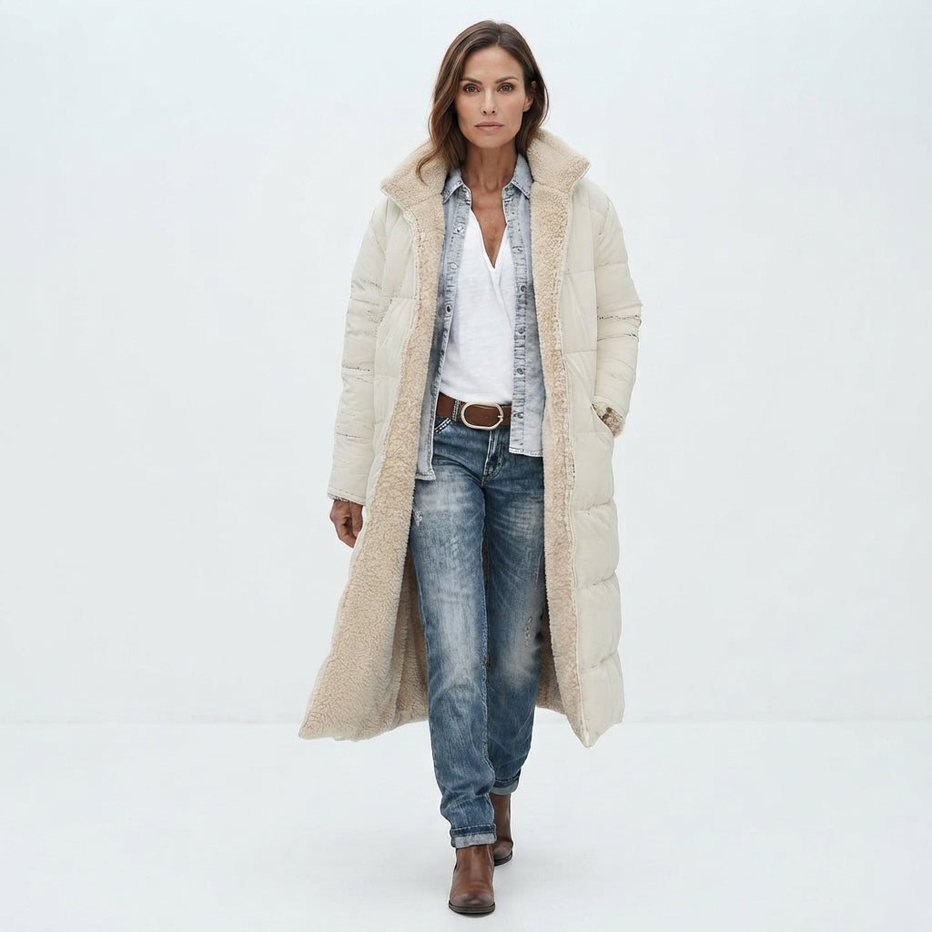 Diana Sutherland | Cozy Reversible Long Coat For Women