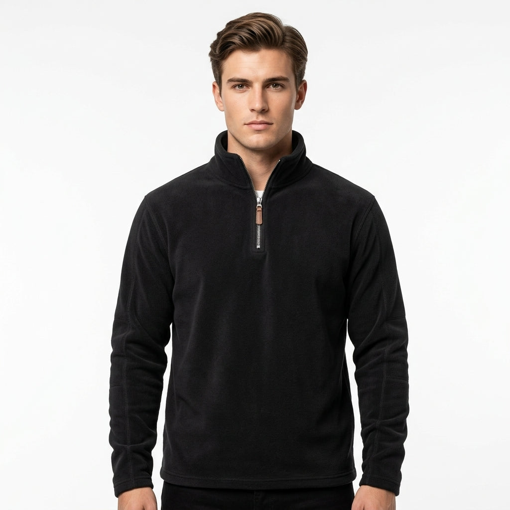 Gareth Underhill | Stand-Collar Half-Zip Fleece Sweatshirt