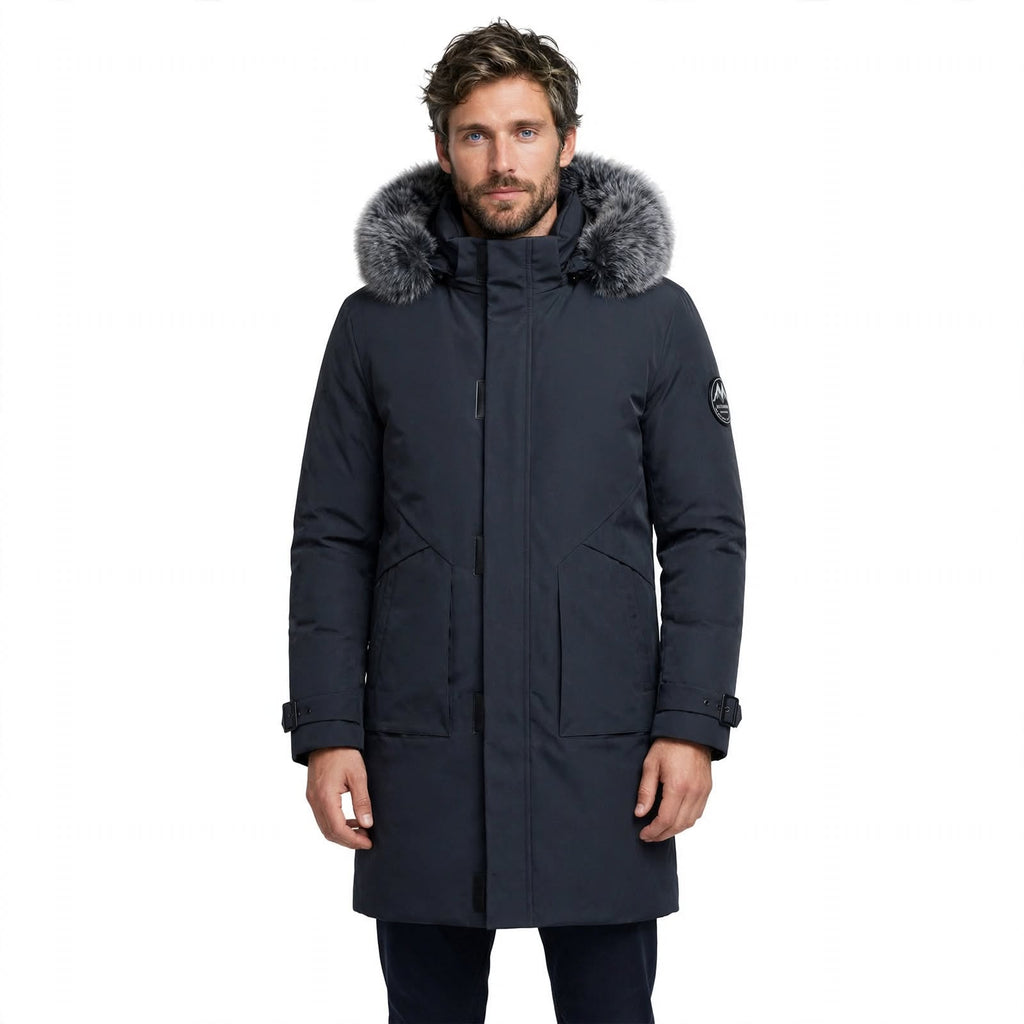 Roderick Blackthorn | Fur-Trim Mid-Length Mens Coat