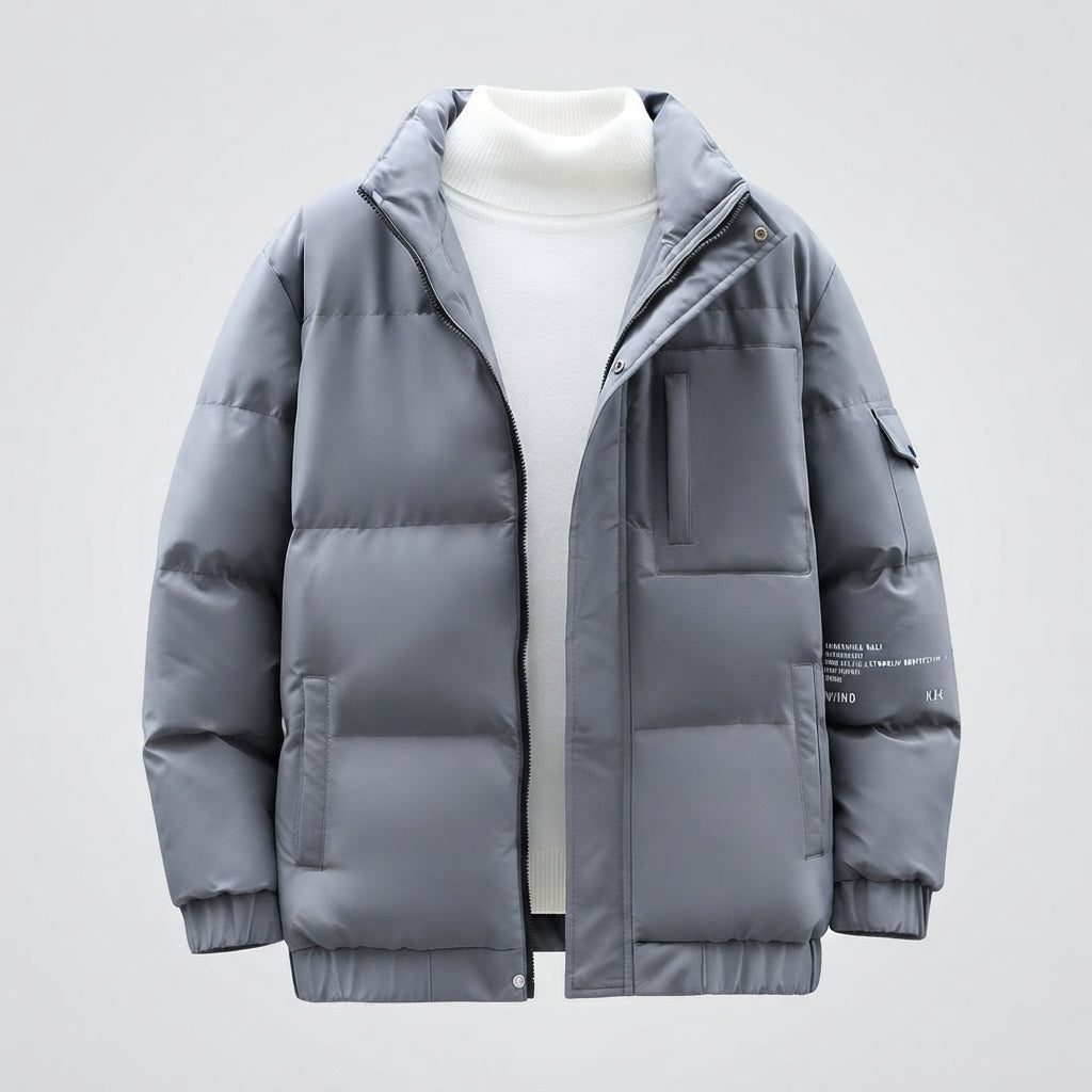 Nigel Ashford | Grey Hooded Puffer Mens Jacket
