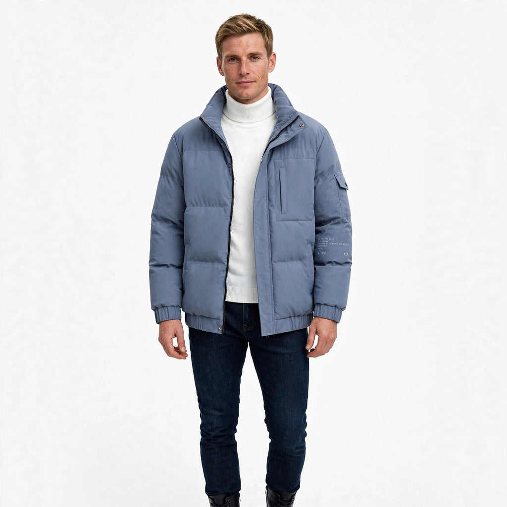 Nigel Ashford | Grey Hooded Puffer Mens Jacket