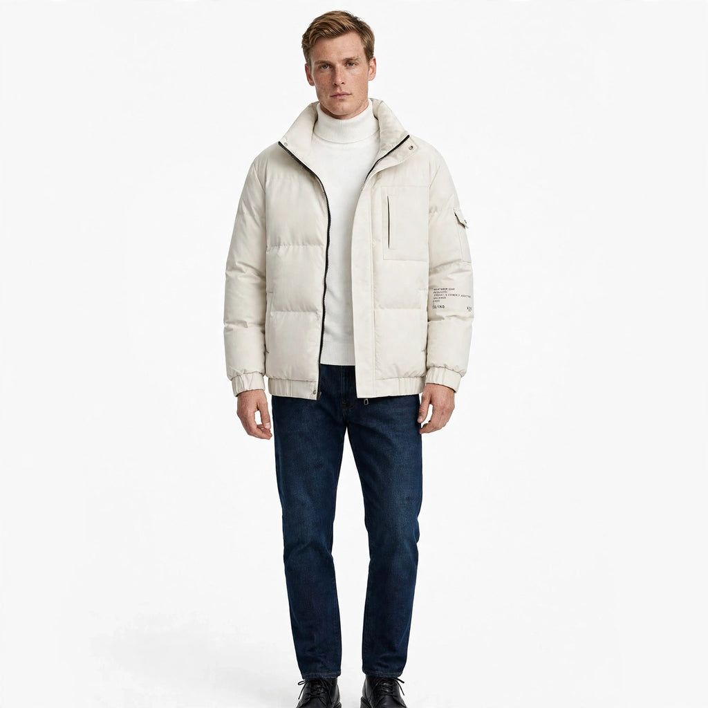 Nigel Ashford | Grey Hooded Puffer Mens Jacket