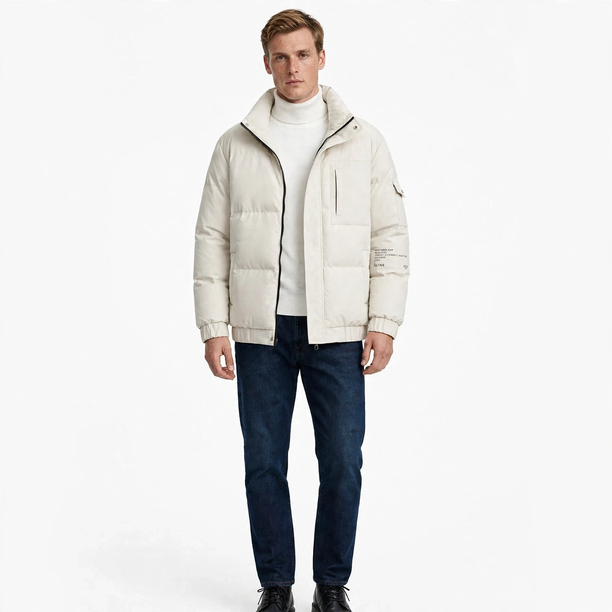 Nigel Ashford | Grey Hooded Puffer Mens Jacket