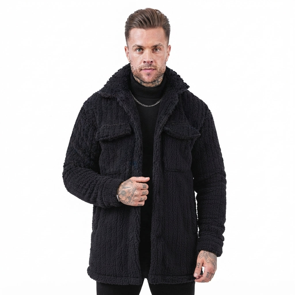Fraser Lockhart | Black Teddy Fleece Mens Jacket