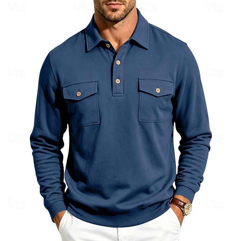 Rowan Cavendish | Long-Sleeve Pocket Polo Shirt