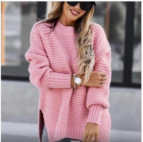 Rosie Baker | Chunky Knit Side-Slit Jumper