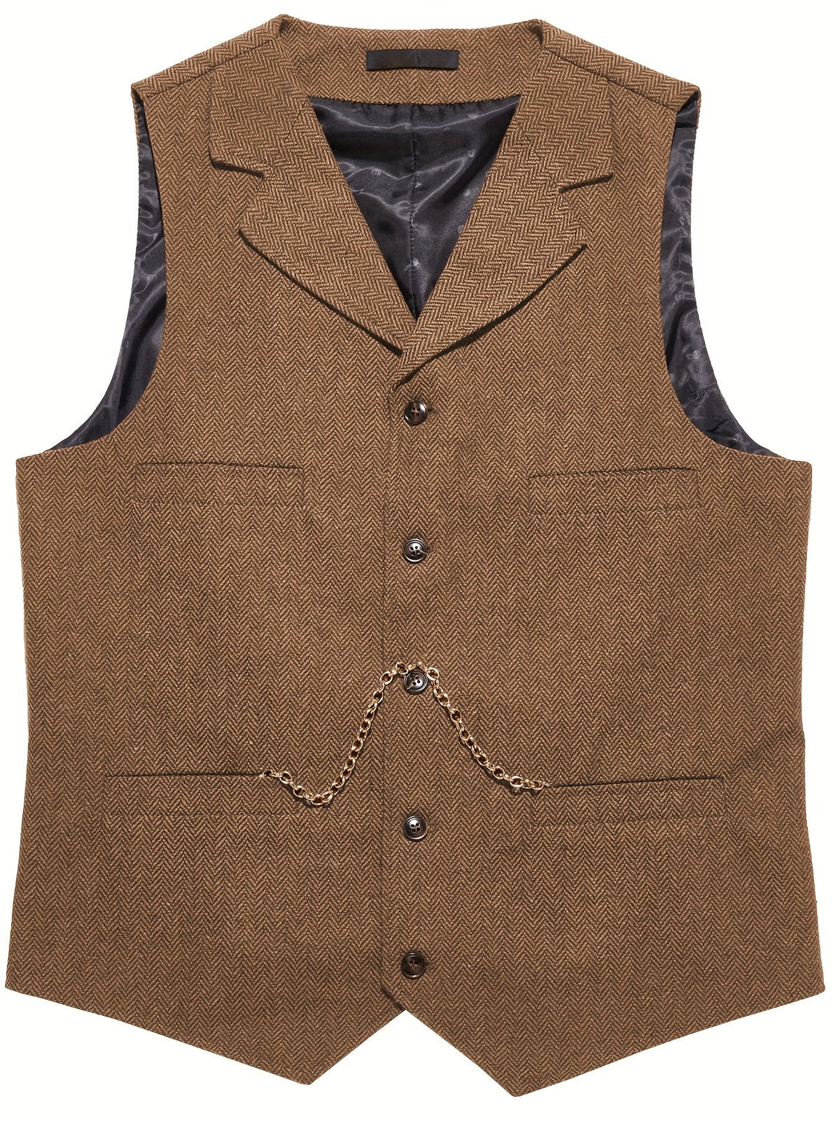Tobias Sterling | Herringbone Wool Waistcoat for Men