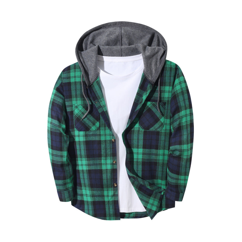 Rhys Calloway | Plaid Flannel Hooded Mens Jacket