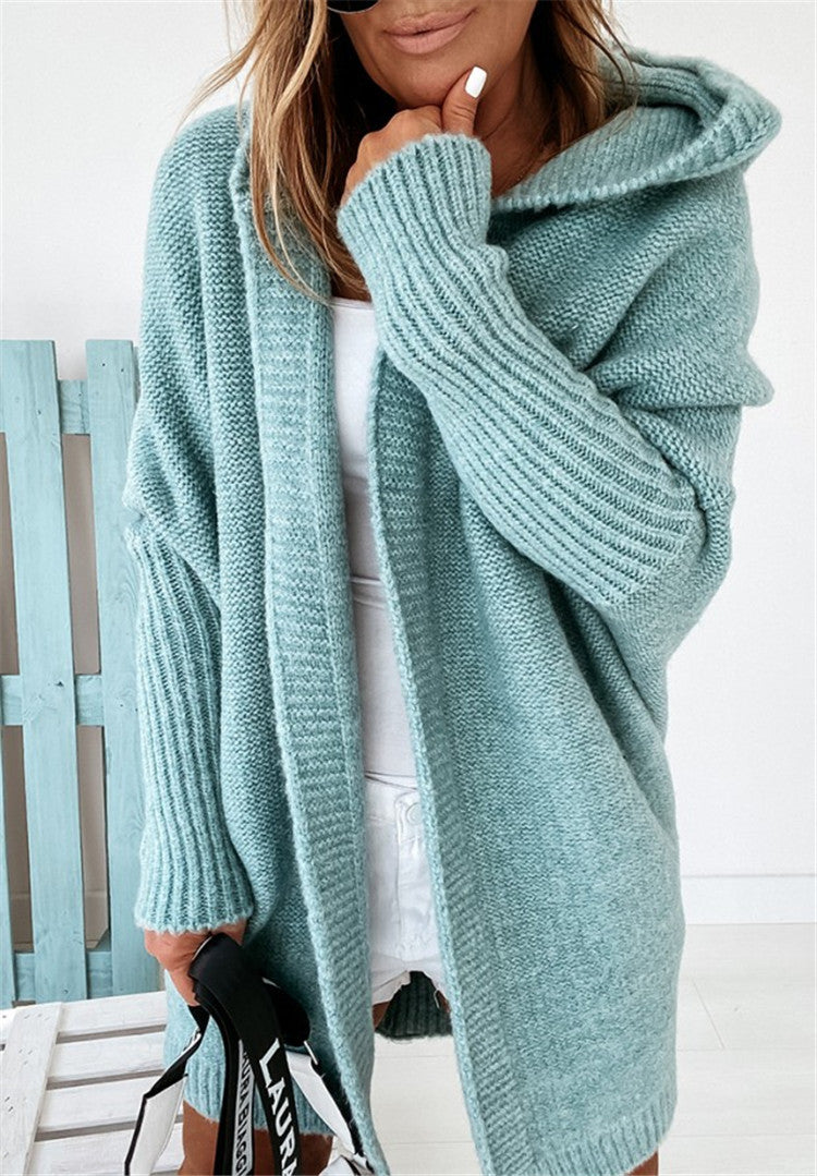Hazel Newton | Oversized Hooded Knit Cardigan
