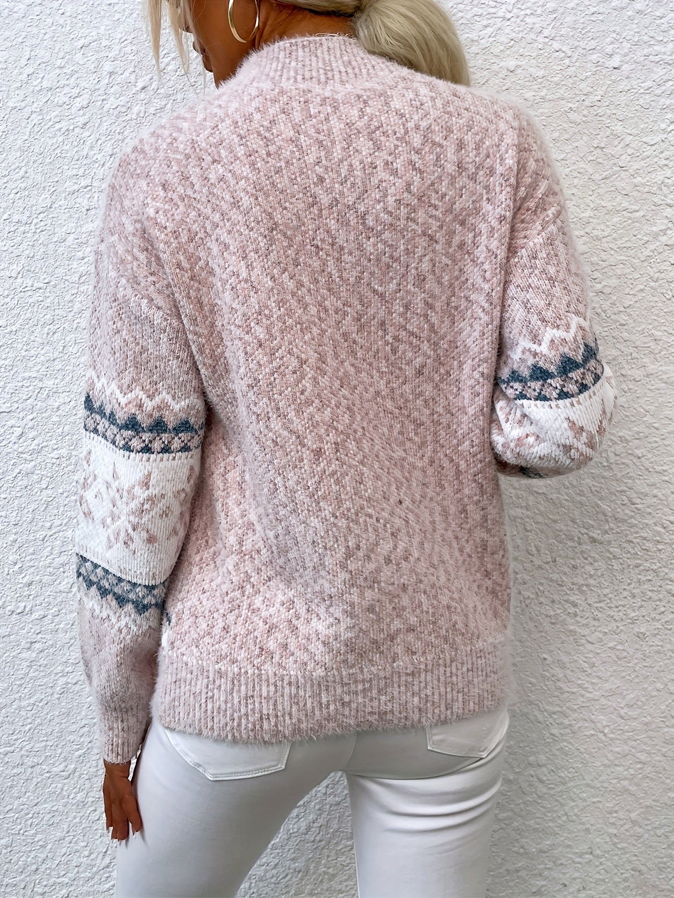 Cressida Ainsworth | Cozy Snowflake Mock-Neck Sweater