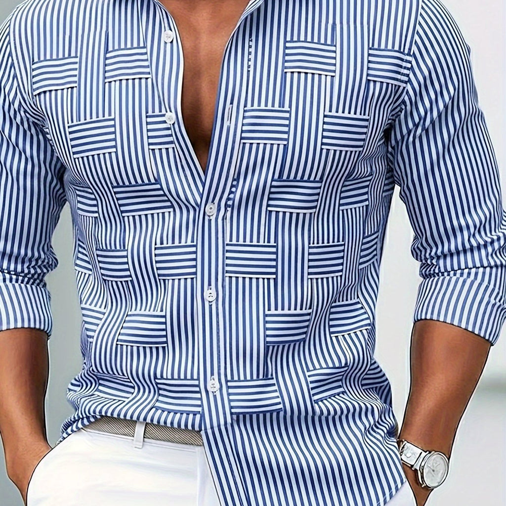 Thomas Redgrave | Striped Long Sleeve Shirt for Men