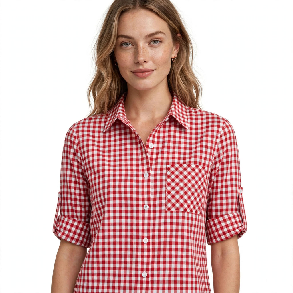 Nancy Fairfax | Gingham Check Shirt With Chest Pocket