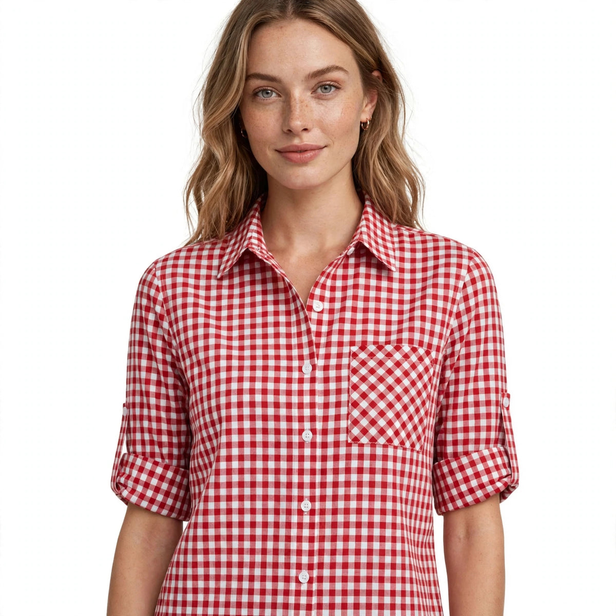 Nancy Fairfax | Gingham Check Shirt With Chest Pocket