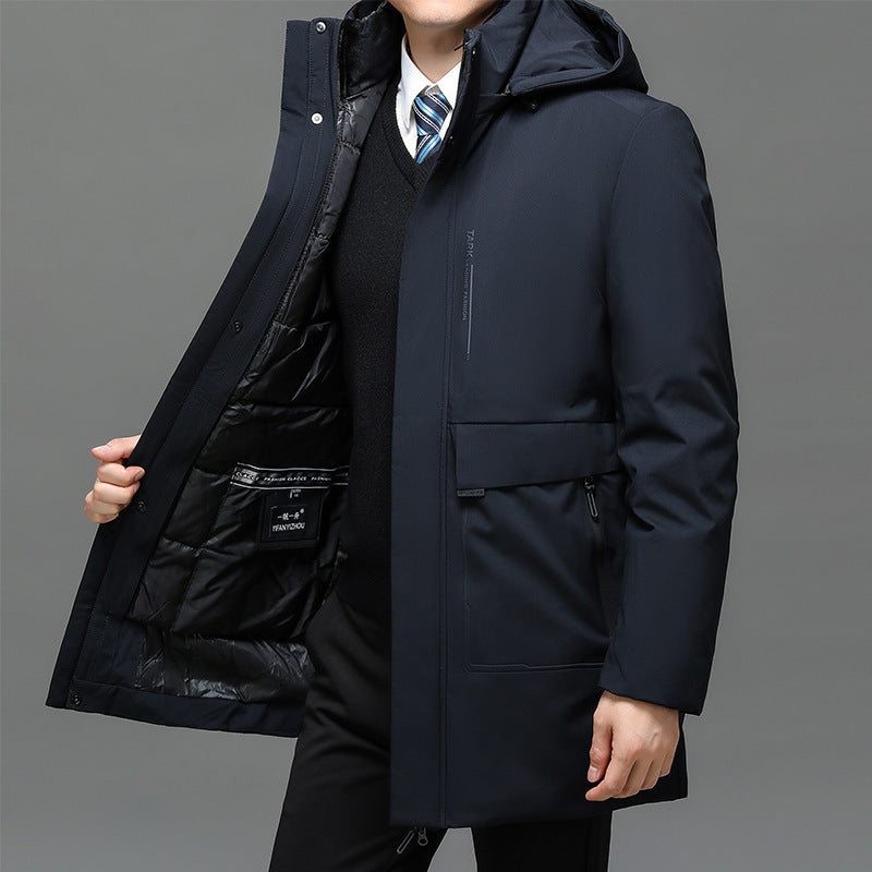 Nathaniel Ashcombe | Hooded Puffer Mens Jacket With Detachable Liner