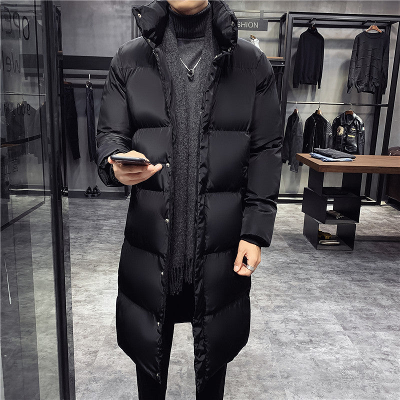 Rowan Kettering | Longline Puffer Mens Coat with Stand Collar