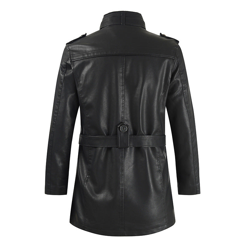 Leopold Marchbanks | Leather Jacket With Stand Collar