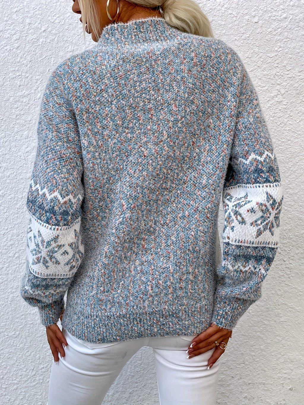 Cressida Ainsworth | Cozy Snowflake Mock-Neck Sweater