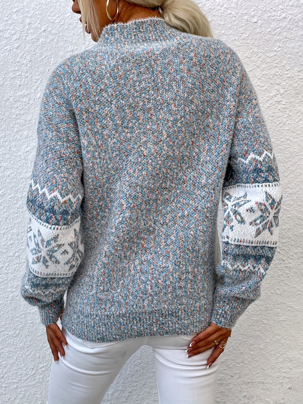 Cressida Ainsworth | Cozy Snowflake Mock-Neck Sweater