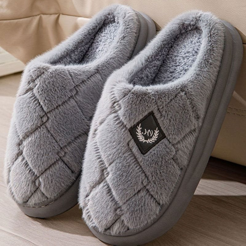 Percy Boswell | Quilted Faux Fur Slippers For Men