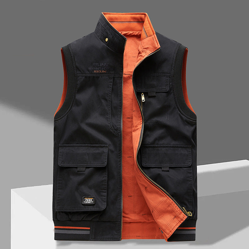 Nigel Ashbourne | Cotton Multi-Pocket Utility Vest for Men