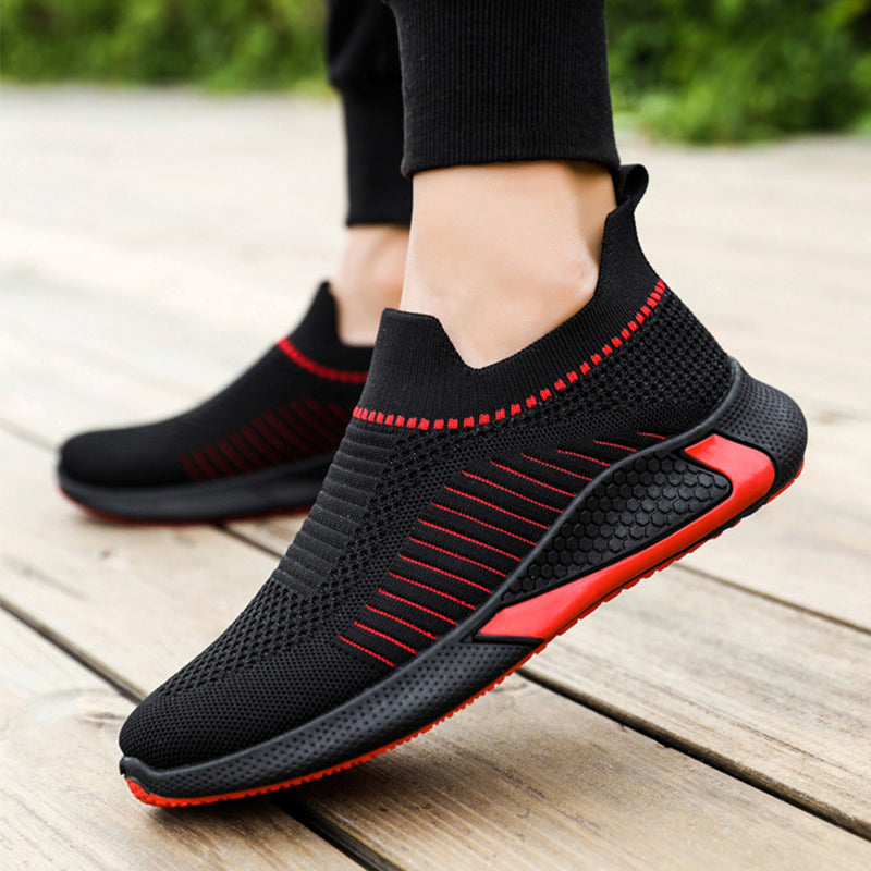 Duncan Everly | Mesh Slip-On Sneakers With Striped Detail