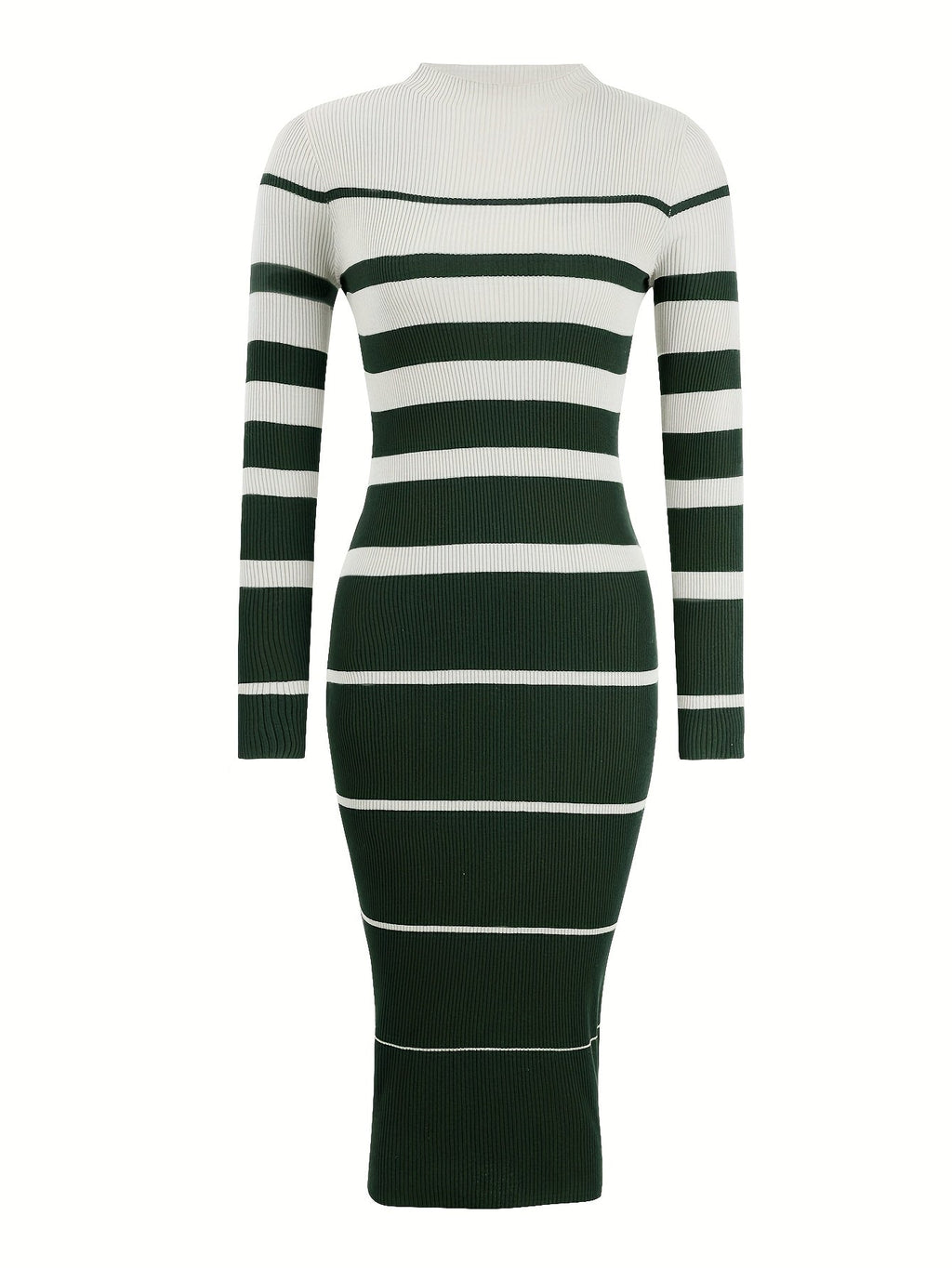 Bethan Ogilvie | Striped Ribbed Knit Bodycon Midi Dress