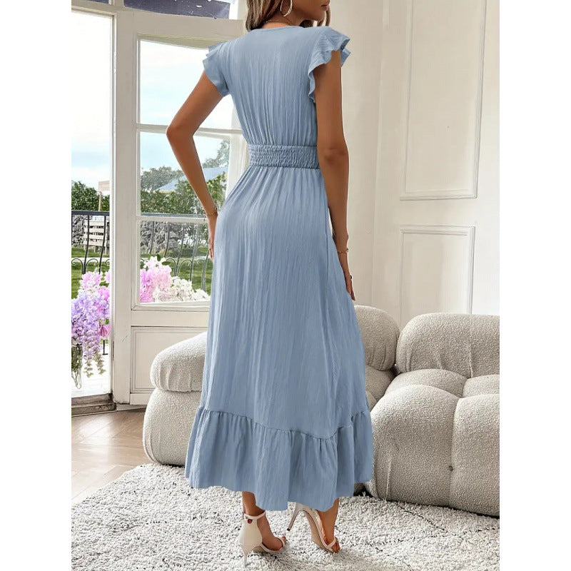 Felicity Ashgrove | Black Ruffle Wrap Maxi Dress