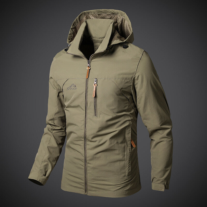 Elliot Marsden | Hooded Mens Jacket in Army Green