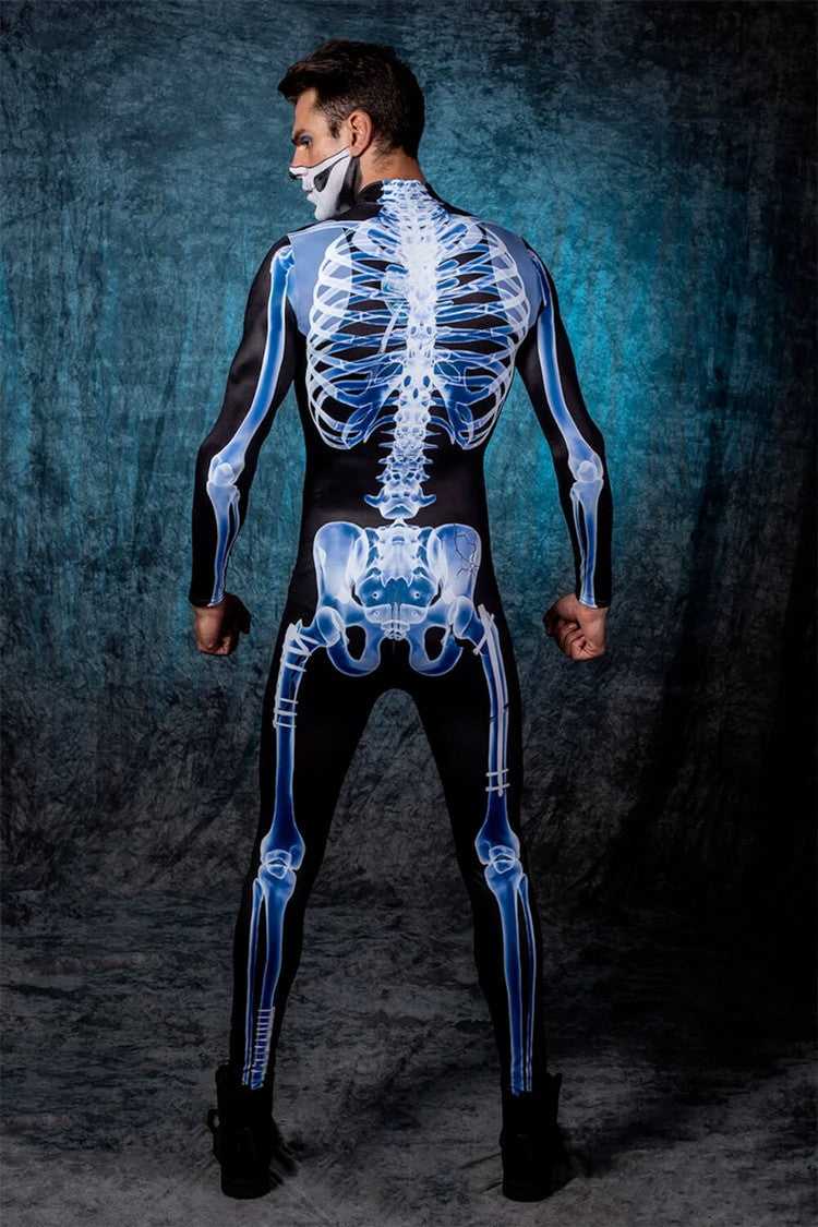 Edmund Thorpe | Skeleton Print Catsuit Halloween Costume For Men