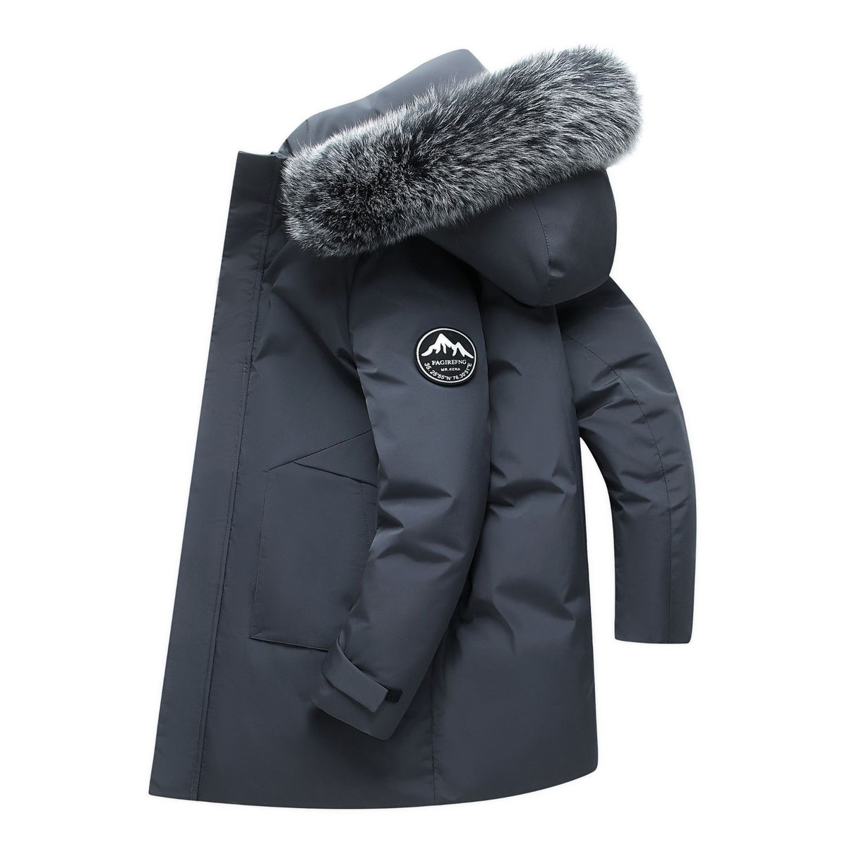Roderick Blackthorn | Fur-Trim Mid-Length Mens Coat